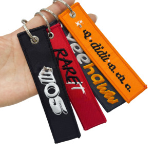 Porte-clés en tissu personnalisé avec logo tissé, sublimation, broderie d'anime, porte-clés de moto - Product Image 6