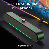 Barre de son LED portable HIFI stéréo avec boîtier en plastique pour ordinateur, lecteur de musique, idéal pour la maison et le bureau, compatible USB