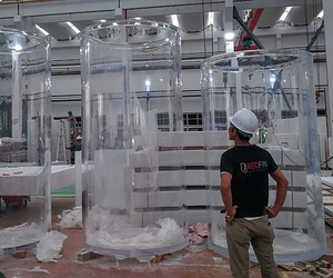 Tanque de peces de resina cuadrado y cilíndrico, decoración inolvidable para el hogar con acuarios y accesorios empaquetados en caja - Product Image 4