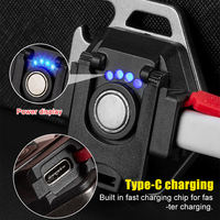 Lampu Sorot COB Portabel Lampu Gantungan Kunci LED Mini Baterai AA Isi Ulang Paduan Aluminium USB Tahan Air 10W 3.7V Senter Berkemah