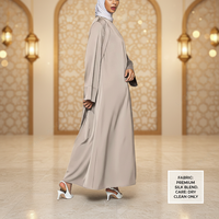 Abaya ouverte pour femmes musulmanes, design personnalisé, modeste, faite à la main en laine, ODM, traditionnelle, en satin premium, pour l'Aïd, style Dubaï