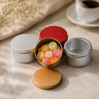 Boîtes en fer blanc rondes 75x45MM pour bonbons, biscuits, gâteaux faits main, desserts, rangement de cadeaux, logo personnalisé, OEM, ODM, vente en gros