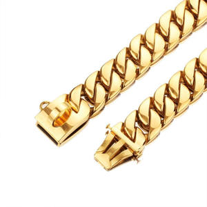 <span class=keywords><strong>Collar</strong></span> de perro cadena cubana de acero inoxidable chapado en oro de 18 quilates de lujo de 32mm DISEÑO DE <span class=keywords><strong>Rottweiler</strong></span> grande con impresión de logotipo personalizado - Product Image 6