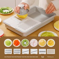 Huishoudelijke groentesnijder Multifunctionele radijs- en aardappelshredder Keuken Was-en-snijd-in-één Afvoerbare bijgerechtenbak