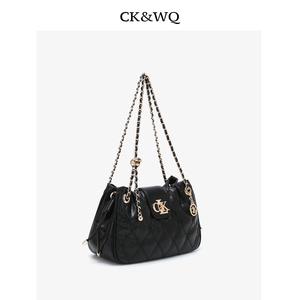 <span class=keywords><strong>Sac</strong></span> à bandoulière de luxe pour <span class=keywords><strong>femme</strong></span>, <span class=keywords><strong>noir</strong></span>, matelassé, style seau, idéal pour le quotidien, les rendez-vous, le bureau et les soirées - Product Image 3