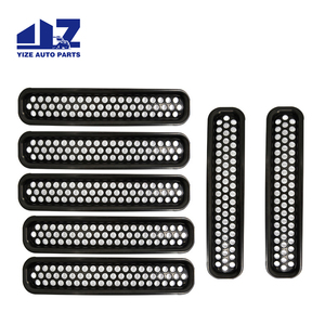 7 pièces Inserts de calandre avant noirs en nid d'abeille à clipser pour <span class=keywords><strong>Jeep</strong></span> <span class=keywords><strong>Wrangler</strong></span> <span class=keywords><strong>TJ</strong></span> & Unlimited 1997-2006 - Product Image 6