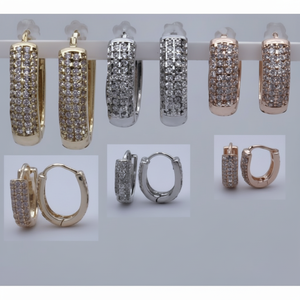 Incantevoli gioielli in due pezzi alla moda eleganti orecchini a cerchio per un Look elegante - Product Image 1