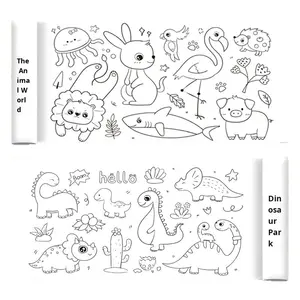 Rouleau de papier à dessin pour enfants en gros, papier peint, peinture, 3 m de long, 30 cm de large, dessin animé chinois pour la maternelle, coloriage - Product Image 5