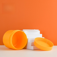 Pot en plastique PP à double paroi de 250 ml, couleur orange, avec couvercle à vis, pour beurre corporel, gommage corporel et crème pour les yeux - Logo personnalisé et emballage d'exportation