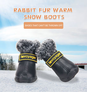ब्रांड चमड़े गर्म सर्दियों फैशन छोटे कुत्ते के जूते के साथ जूते मोजे खरगोश फर जूते शीर्ष टेडी छोटे कुत्ते के लिए पालतू - Product Image 2
