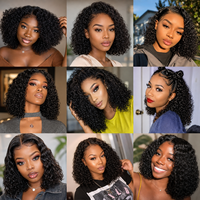Perruque bandeau sans colle en cheveux humains vierges, sans dentelle, lisse, noir naturel, avec bande en soie glacée, prête à porter