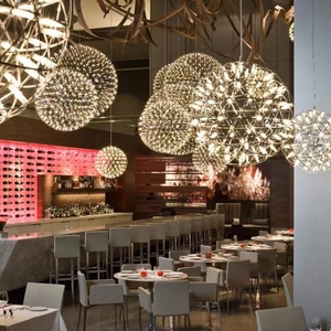 Lámparas de Techo Cromadas con Diseño de Fuegos Artificiales, Araña de Cristal para Vestíbulo de Hotel, Lámpara Colgante de Bola de Cristal, Lámpara Colgante para Escaleras - Product Image 4