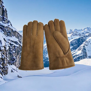 Vente en gros Gants en cuir de mouton double face Gants chauds d'<span class=keywords><strong>hiver</strong></span> pour femmes Gants unisexes en peau de mouton australien cousus à la main - Product Image 5