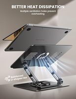 Support pour ordinateur portable ergonomique Lamicall STDL04 pour bureau, hauteur réglable, support en métal pour ordinateur portable, support pliable pour ordinateur, angle d'inclinaison pour PC