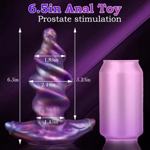Dildo de Silicona Líquida para Masturbación Femenina, Dildo Anal en Espiral con Degradado de Color, Tapón Anal, Masajeador de Próstata, Juguetes Sexuales para Adultos - Product Image 2