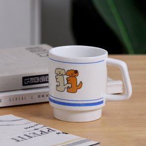 Mug en céramique empilable blanc personnalisé, pour la maison, le bureau, mug à café vintage - Product Image 5