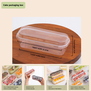 Bán Buôn Thiết Kế Mới 15Cm Dài Bánh Container Rõ Ràng Pet Nhựa Bánh Hộp Nguồn Cung Cấp Baking Để Đi Món Tráng Miệng Gói Cho Bánh - Product Image 1