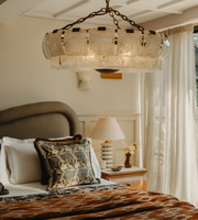 Lustre créatif en fer forgé, luminaire moderne pour plafond avec finition dorée, LED à intensité variable, lumière blanc chaud pour salon
