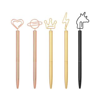 Nouveaux stylos à bille en métal fantaisie avec logo et clip de dessin animé - Product Image 1