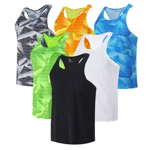 100% polyester custom printing welded mens quick dry racer back tank top sublimation running singlet vest sleeveless shirt