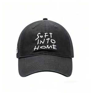 Casquette de baseball personnalisée en gros SOFT INTO HOME avec broderie manuscrite, casquette de papa en coton à 6 panneaux - Product Image 3