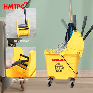 Hmtpc <b>Mop</b> <b>Bucket</b> 27L Plastic Side Press Wring Out <b>Mop</b> <b>Bucket</b> For Home Hotel Cleaning - Product Image 4