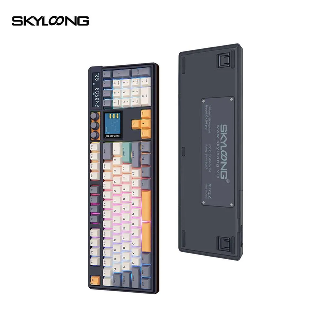 New Arrival GK104Pro With Voice Calculator Three-Mode 8K Programmable Split Spacebar Support LCD RGB Color 2Inch Screen Keyboard