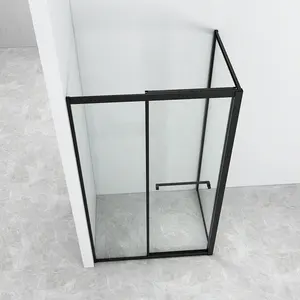 Customized Tempered Glass Frameless Shower Enclosure Stainless Steel Handle Sliding Shower Door