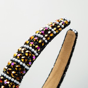 Diadema con diamantes de imitación y perlas coloridas con purpurina para <span class=keywords><strong>mujer</strong></span>, diadema acolchada con diseño de aro, accesorios para el cabello para niñas - Product Image 3