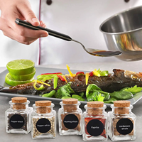 Pot en verre carré transparent de 50 ml, récipient alimentaire avec couvercle en liège pour biscuits, salades, gelées et gâteaux