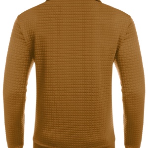 Sudadera con cuello alto, cierre de cremallera de un cuarto, manga larga, con estampado personalizado, bordado, estilo casual, con bolsillo - Product Image 4