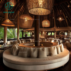 Nhà Hàng Vòng Bằng Gỗ Cong Nửa Vòng Tròn Bàn Sofa Đồ Nội Thất Thiết Lập Gian Hàng Chỗ Ngồi Cho Quán Cà Phê Quán Cà Phê - Product Image 6