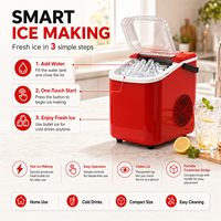 Máquina para Hacer Cubitos de Hielo en Forma de Bala Roja, Silenciosa, Automática, Portátil, para el Hogar, la Oficina y el Bar
