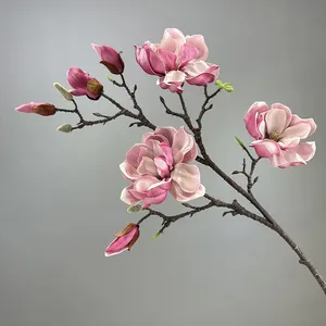 Magnolia Artificial Grande <span class=keywords><strong>de</strong></span> EVA con 7 Cabezas, Hermosa para Bodas, Hogar, San Valentín, Año Nuevo, Hecha a Mano, Tacto Real - Product Image 5