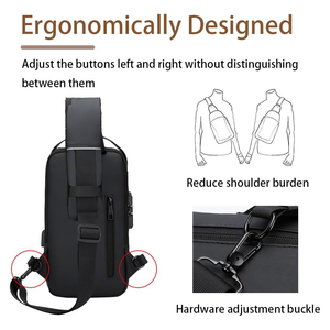 Nouveau Sac Bandoulière Tendance pour Homme, Sac Messager Multifonctionnel Étanche avec Port de Chargement USB et Verrouillage par Mot de Passe, Sac de Poitrine - Product Image 5