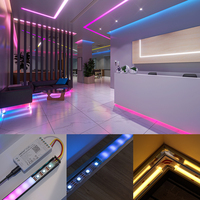 Bande LED COB 480 LED/m, blanc pur, 24V, 8mm, 135LM/W, haute efficacité lumineuse, lumière dimmable pour la décoration de meubles et d'armoires domestiques