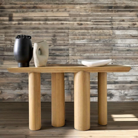 Table à manger rectangulaire moderne en chêne massif, style campagnard américain, réglable, pour la maison, meuble de salle à manger, table console