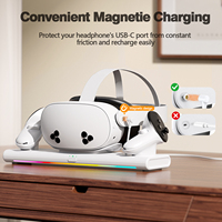 Support de charge sans fil avec lumière colorée pour Oculus Quest 2, pour casque VR Meta Quest 3/3S, charge simultanée, accessoires de jeu