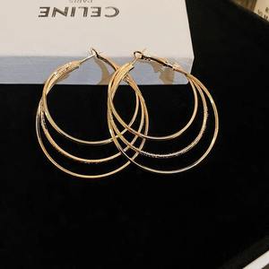 BMYF010-AL Exaggerated Three-layer Hoop Earrings Simple Fashion <strong>Loop</strong> Earrings for Women Trendy Fashion Jewelry Classic Gifts - Product Image 3