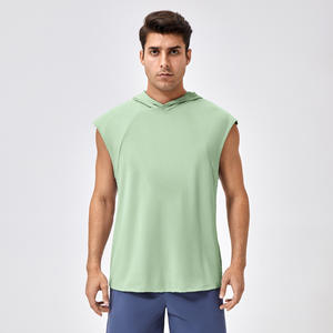 Camiseta con Capucha de Cuello Redondo, Lisa, de Poliéster, de Alta Calidad para Gimnasio y Ropa Deportiva, con Logotipo Personalizado, para Hombre, Talla Grande - Product Image 4