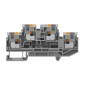 Elektrische Federklemmen 4-polig 2-lagig Schienenblock-Verbinder Aluminiumlegierung Messingbeschichtet 300V Yulian CE/ROHS ISO GUS - Product Image 1