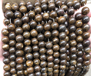 Cuentas sueltas de piedra Natural de 4/6/8/10/12mm, cuentas sueltas redondas de bronzita de piedra Natural para fabricación de joyas DIY - Product Image 2