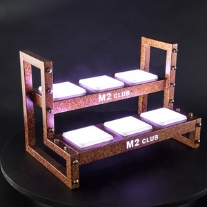 Affichage de bouteille Glorifier de bouteille de LED d'effet rouillé 6 bouteilles - Product Image 3