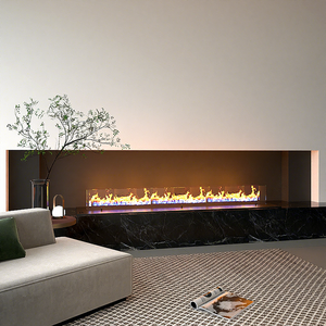 Caminetto a <span class=keywords><strong>Bioetanolo</strong></span> Moderno in Acciaio Ultra-Sottile con Accensione Manuale, Caminetto a Combustione di Etanolo per Arredamento Interno - Product Image 1