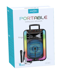 Enceinte portable sans fil GTS pour DJ, fête en plein air, multifonction, chariot avec TWS&FM&USB, 15 pouces, GTS-1937, prix d'usine - Product Image 4