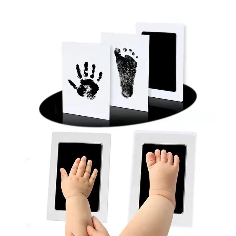 Bayi Baru Lahir Diy Kit Tangan dan Jejak Kaki Bantalan Tinta Bingkai Foto Balita Souvenir Bayi Jejak Tangan Kit Hadiah Mandi