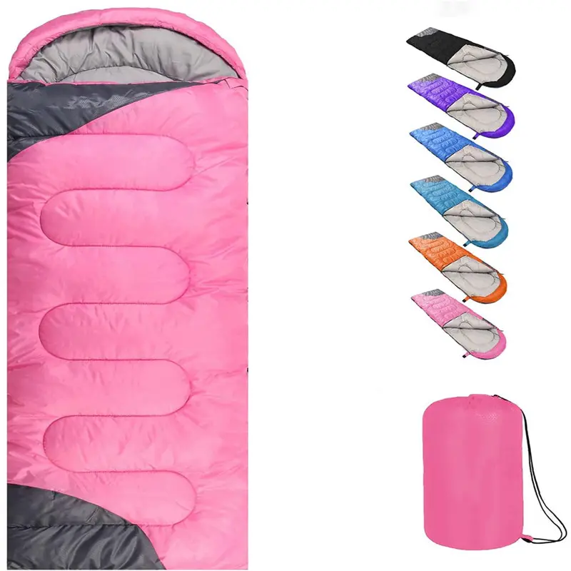Envelope Sleeping Bag Adults Outdoor Hiking Camping 3 Season Winter Girls Sleeping Bag Child