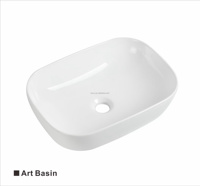 Lavabo rond en céramique blanche de style simple moderne Lavabo au-dessus du comptoir Art pour pas cher prix pour la maison Salle de bain