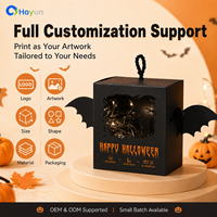 Scatola Portatile per Caramelle in Cartoncino Argentato Personalizzata, Riciclabile, di Alta Qualità, a Forma di Pipistrello, Confezione Regalo per Halloween