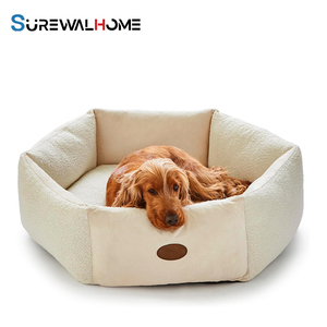 SUREWALHOME luxe confortable canapé <span class=keywords><strong>pour</strong></span> animaux de compagnie doux en peluche Boucle lit <span class=keywords><strong>pour</strong></span> <span class=keywords><strong>chien</strong></span> grand <span class=keywords><strong>coussin</strong></span> moelleux Durable <span class=keywords><strong>Anti</strong></span> anxiété chiot lit de couchage - Product Image 1